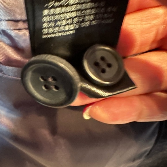 H&M Charcoal Gray Wool Blazer Jacket Elbow Patches 2 Button Size 44R - Picture 7 of 10